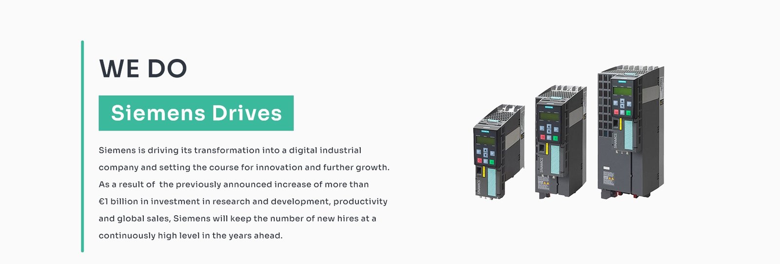 Siemens SINAMICS industrial drives engineered and supplied by UIAPL